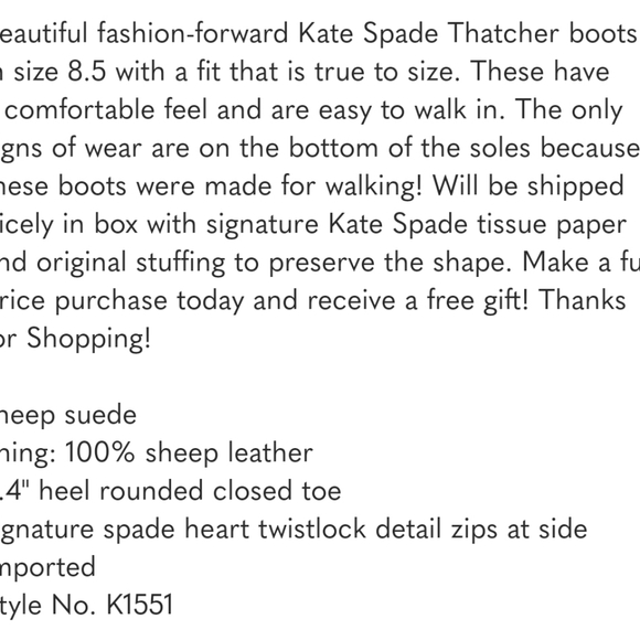 Kate Spade Black heel boots. Kate Spade Suede Thatcher bootie 8.5 - Picture 7 of 9